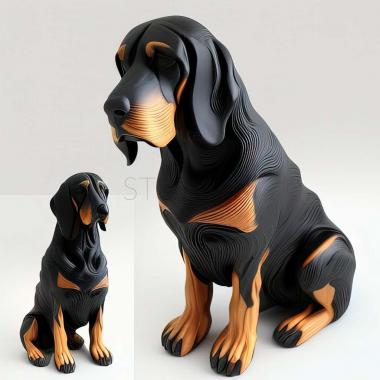 3D model Black and tan Coonhound dog (STL)